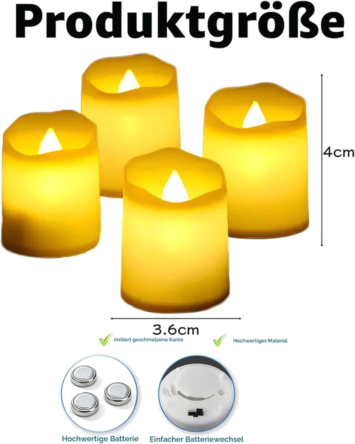Set van 24 LED Waxinelichtjes – Flikkerende Vlamloze Theelichtjes voor Sfeervolle Decoratie - Afbeelding 4