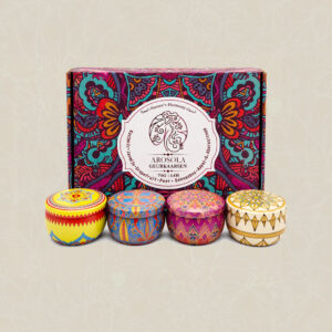 Arosola Nature’s Harmony Geurkaarsen Set – 4 Stuks – 4 Natuurlijke Geuren – 50 Branduren – Luxe Cadeaudoos