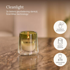 Bolsius CleanLight Starterkit Groen – Navulbare Geurkaars met Glazen Houder en 8 Geurende Refills – Tot 216 Branduren - Afbeelding 4