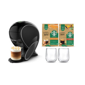 Krups NESCAFÉ Dolce Gusto NEO Latte YY5892FD Zwart – Koffiemachine met 2 Starbucks Mugs en Koffiebundel