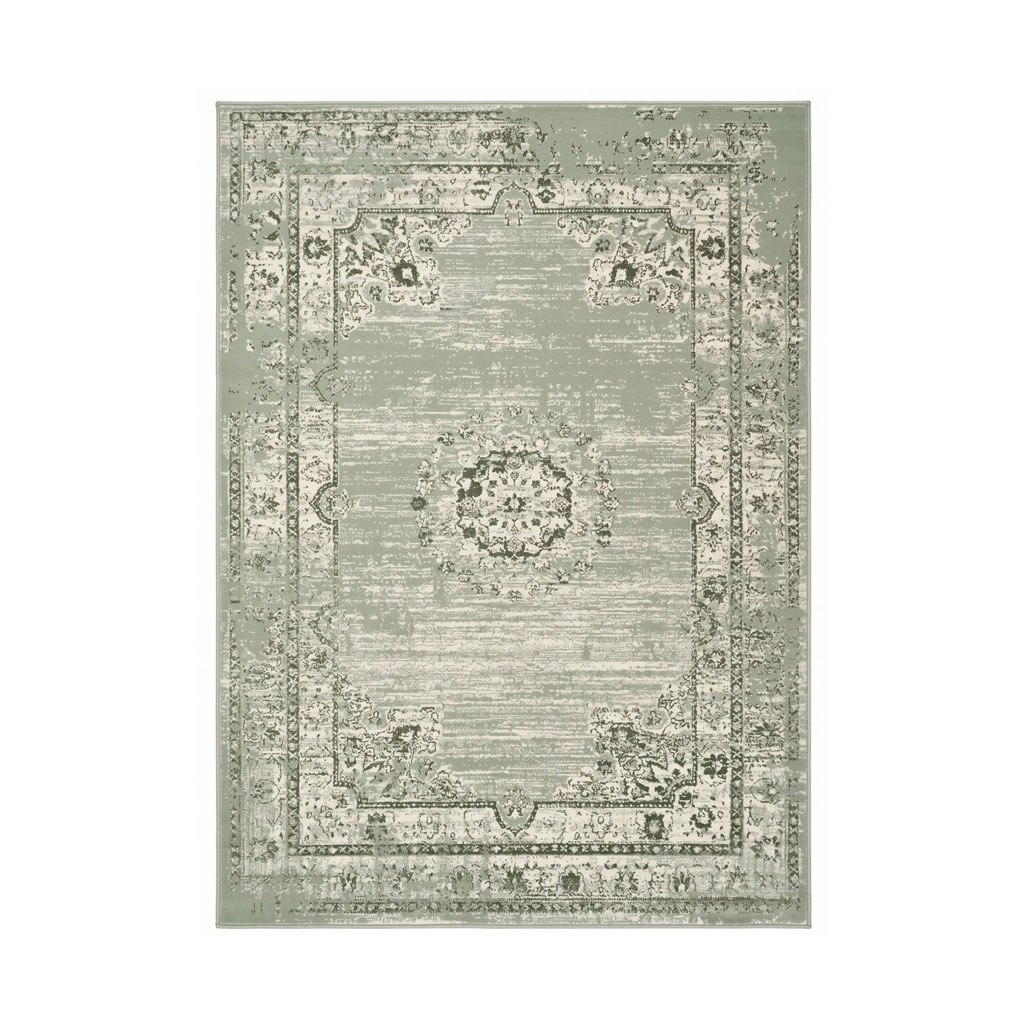 Flycarpets Antico Vintage Vloerkleed Mintgroen 140x200 cm – Laagpolig Klassiek Tapijt - Afbeelding 3