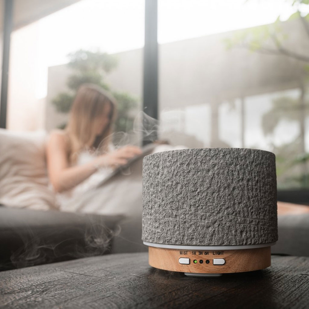 Geurwolkje Satori Vulcano Grey Aroma Diffuser – Ultrasone Geurverspreider van Steencomposiet, 200 ml - Afbeelding 7