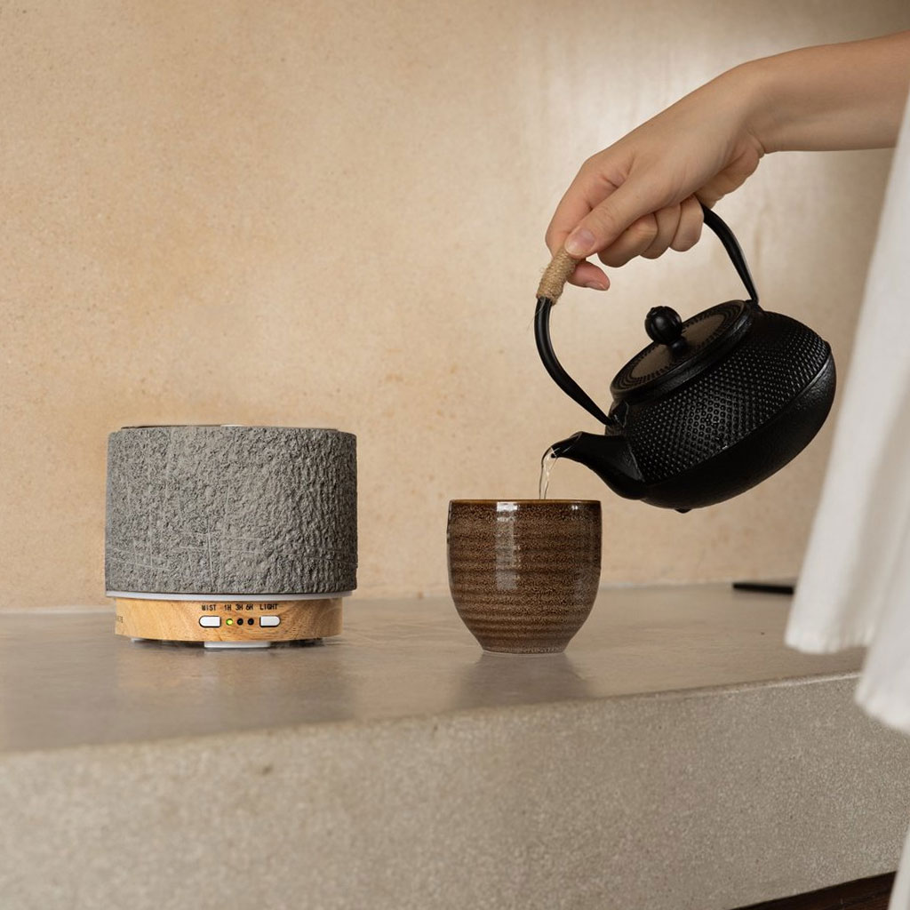 Geurwolkje Satori Vulcano Grey Aroma Diffuser – Ultrasone Geurverspreider van Steencomposiet, 200 ml - Afbeelding 5