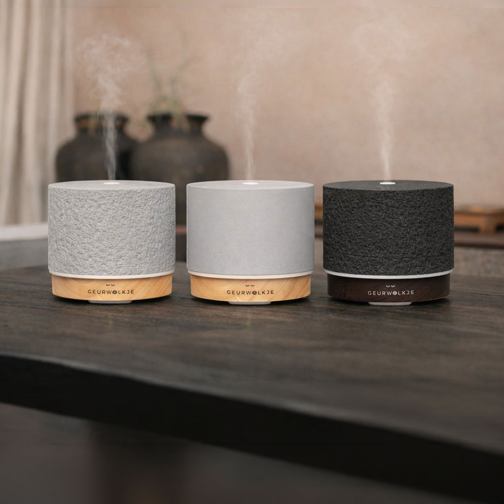 Geurwolkje Satori Vulcano Grey Aroma Diffuser – Ultrasone Geurverspreider van Steencomposiet, 200 ml - Afbeelding 3