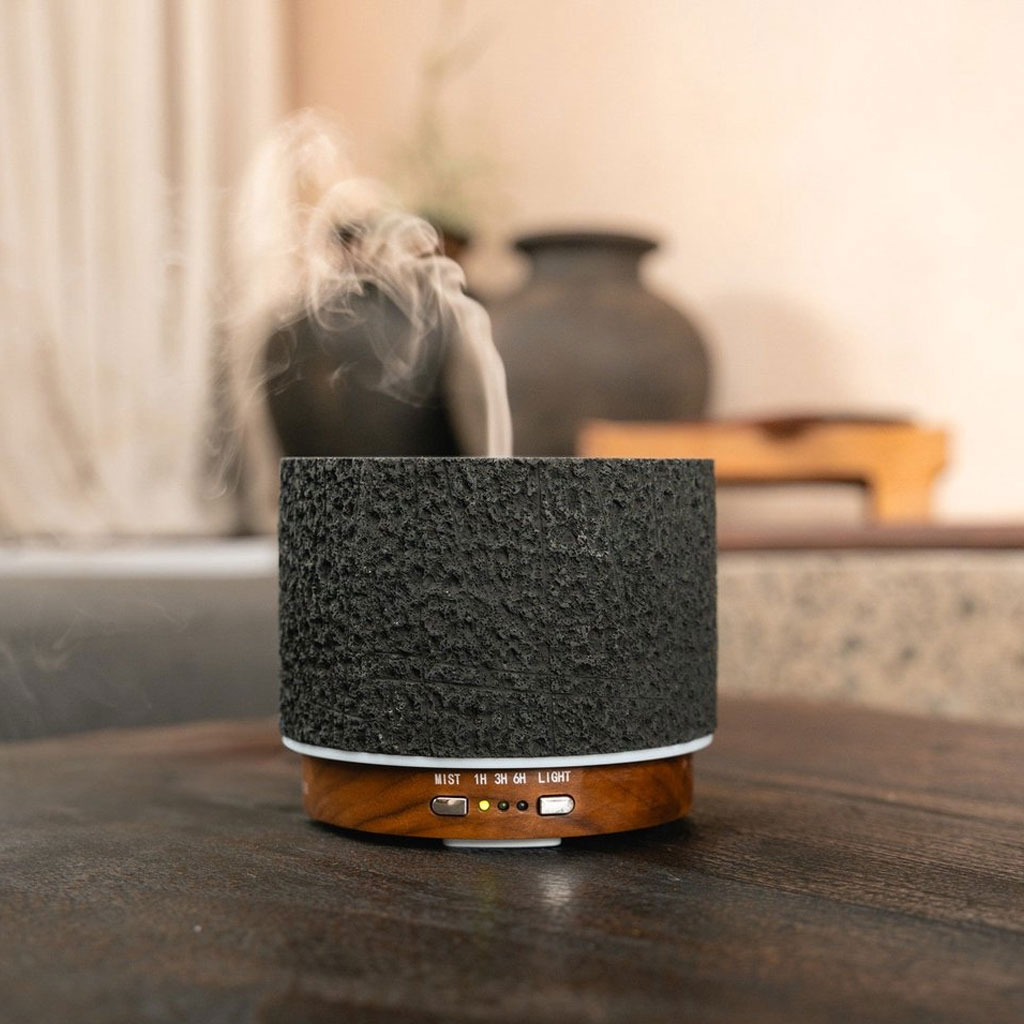 Geurwolkje Satori Vulcano Black Aroma Diffuser – Ultrasone Geurverspreider van Steencomposiet, 200 ml - Afbeelding 2