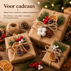 206 Item Kerst Guirlande Decoratie, Voor Tafel Raam Tafelkleed Cadeautjes - Afbeelding 4