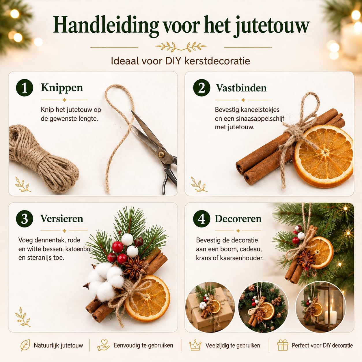 206 Item Kerst Guirlande Decoratie, Voor Tafel Raam Tafelkleed Cadeautjes - Afbeelding 3