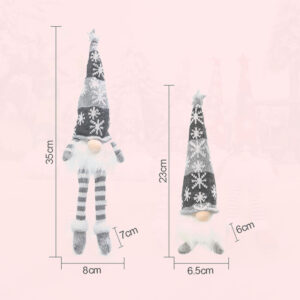 Kerstkabouters – 2x Handgemaakte Scandinavische Kerstdecoratie met Pluche Muts en Baard en Licht - Afbeelding 5