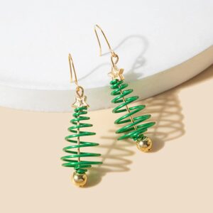 Silkenaire Kerstoorbellen Dames – Groene Kerstoorbellen voor Feestelijke Outfits en Kerstfeestjes - Afbeelding 4
