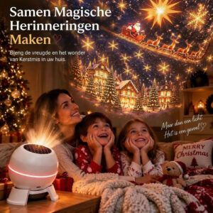 Magische Kerst Projector & Nachtlamp – USB & Batterij – Dynamische Projectie – Binnenshuis - Afbeelding 4