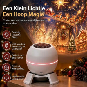 Magische Kerst Projector & Nachtlamp – USB & Batterij – Dynamische Projectie – Binnenshuis - Afbeelding 3