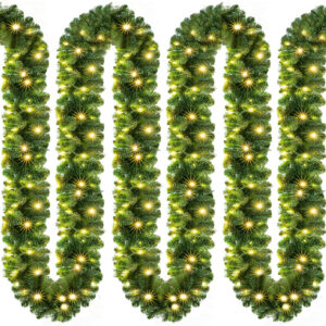 Kerstguirlande met Verlichting 5 Meter – 100 Warmwitte LED's, IP44 voor Binnen en Buiten - Afbeelding 4