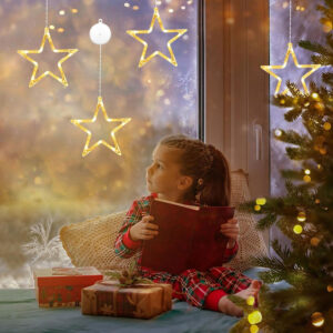 Sfeer- en Raamdecoratie Kerststerren met Warm Wit LED – 3 Stuks