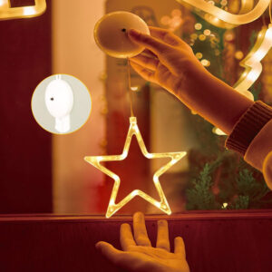 Sfeer- en Raamdecoratie Kerststerren met Warm Wit LED – 3 Stuks - Afbeelding 3