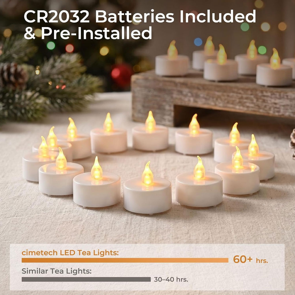 LED-theelichtjes met Timer en Afstandsbediening – 12 Stuks - Afbeelding 3