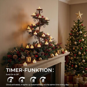 LED-theelichtjes met Timer en Afstandsbediening – 12 Stuks - Afbeelding 4