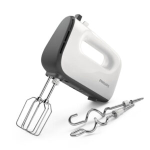 Philips Viva Collection HR3741/00 Handmixer 450W – 5 Snelheden, Turbofunctie, Gardes en Deeghaken – Wit/Grijs