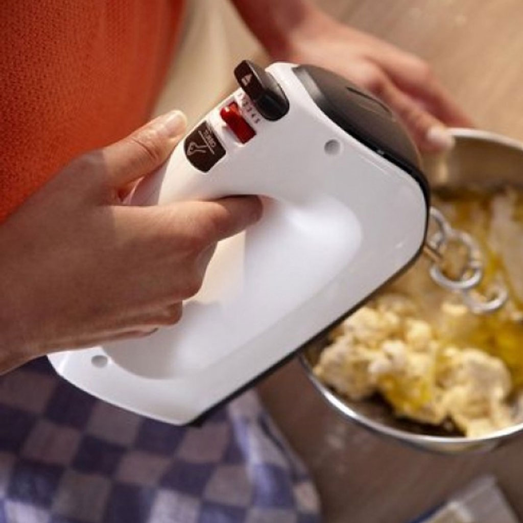 Philips Viva Collection HR3741/00 Handmixer 450W – 5 Snelheden, Turbofunctie, Gardes en Deeghaken – Wit/Grijs - Afbeelding 2