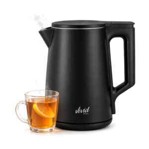 Vivid Green Waterkoker 1,7 Liter 2200W Zwart – RVS, BPA-vrij en 360° Draaibaar
