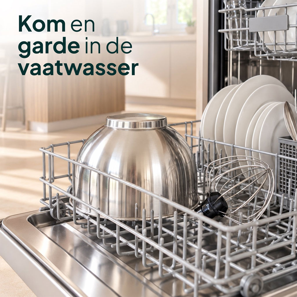 Vivid Green Keukenmachine 1500W Zwart – 3,8 Liter RVS Mengkom, 10 Snelheden en 3 Opzetstukken - Afbeelding 7