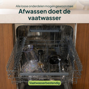 Vivid Green Staafmixer Set 1000W Mat Zwart – 6-in-1 met Hakmolen, Garde, Melkopschuimer en Maatbeker - Afbeelding 5