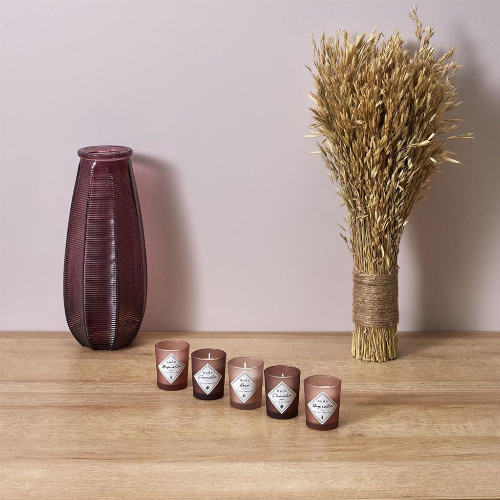 WDMT Luxe Geurkaarsen Cadeaubox Beige – 5 Geurkaarsen in Glazen Potjes – 100 Branduren – Luxe Geschenkset - Afbeelding 4